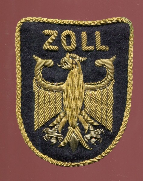 Zoll Armabzeichen Wasserzoll alter Art in handgestickt