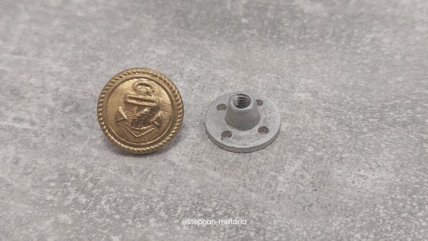 DDR Knopf Schraubknopf Volksmarine 16mm vergoldet mit Anker