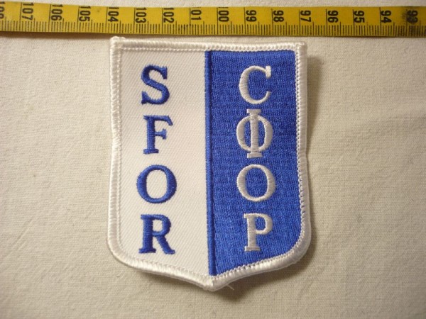 Verbandsabzeichen SFOR, weiß/blau, 8cm