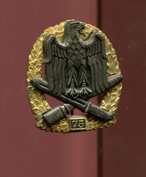 Orden 1939 / 1957 Allgemeines Sturmabzeichen mit Einsatzzahl 75 frühe Fertigung