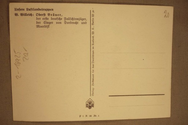 Postkarte, Willrichkarte: Oberst Bräuer