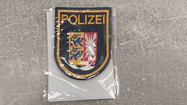 Polizei Schleswig-Holstein Armabzeichen blau maschinengestickt mit Klett - Kempf Muster !!