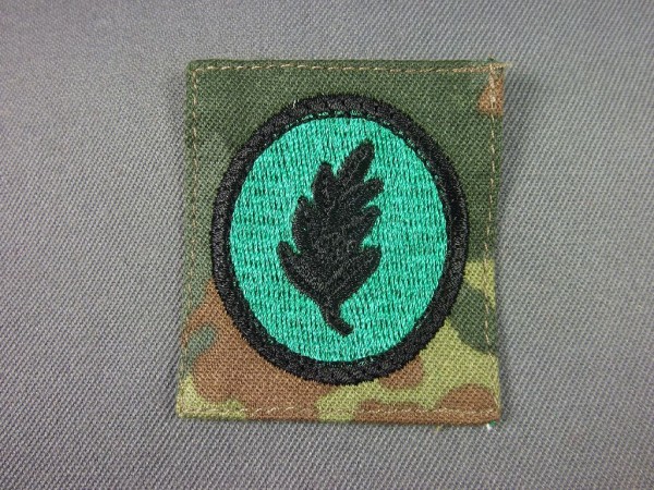 Einzelkämpferabzeichen I - Führer einer auf sich gestellten Truppe schwarz / grün auf flecktarn maschinengestickt