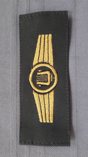 Tätigkeitsabzeichen Militärmusikpersonal, gold auf oliv maschinengestickt