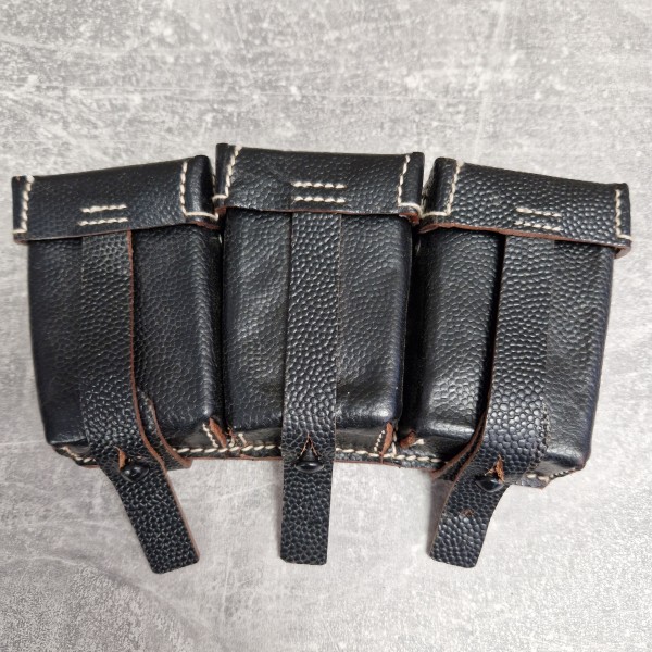 Patronentasche für den K98 3-teilig, schwarzes Leder
