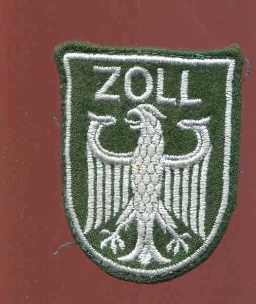 Zoll Armabzeichen alter Art in maschinengestickt 6,5cm x 5cm