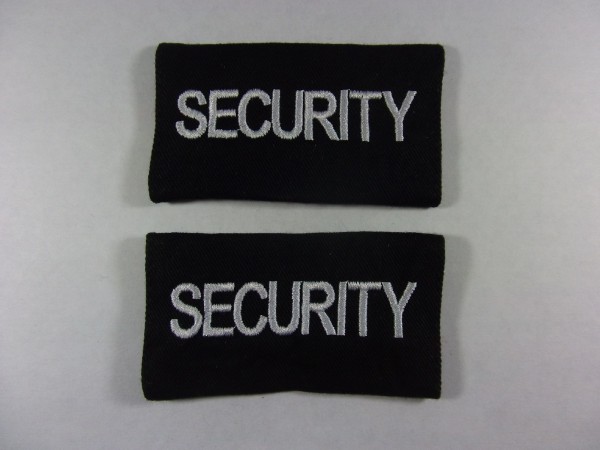Rangschlaufen Security, weiß auf schwarz grosse Schrift