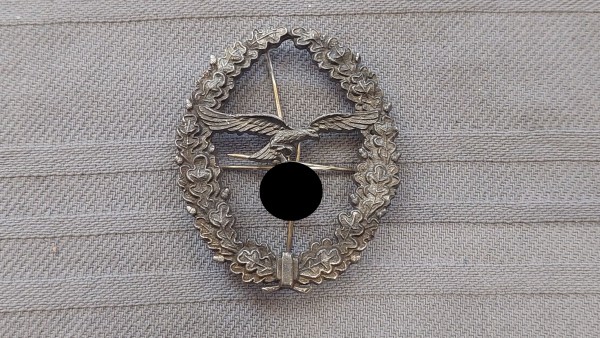Schützenschnurauflage Wehrmacht Luftwaffe in silber gedunkelt