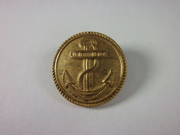 Weimarer Republik: Knopf, 24mm, Reichsmarine, feuervergoldet,  Hersteller A, kurze Öse