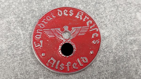 3.Reich Steuermarke KFZ Kennzeichen Plakette - Alsfeld