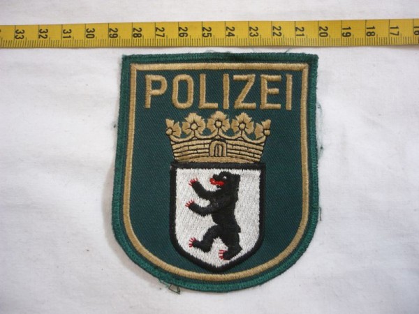 Berlin: Armabzeichen, Polizei Berlin, grün, maschinengestickt