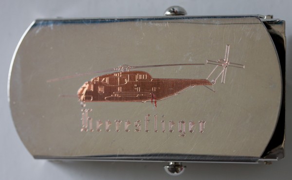 Hosengürtel Heeresflieger mit Hubschrauber und Schriftzug