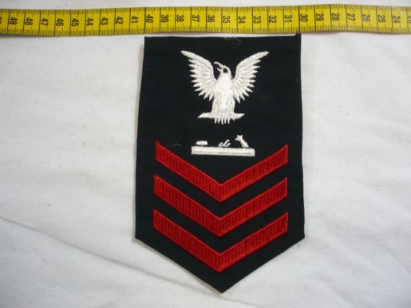 Armabzeichen für Hemden, Dienstgrad mit Laufbahnabzeichen, PM Patternmaker, Petty Officer First Class 