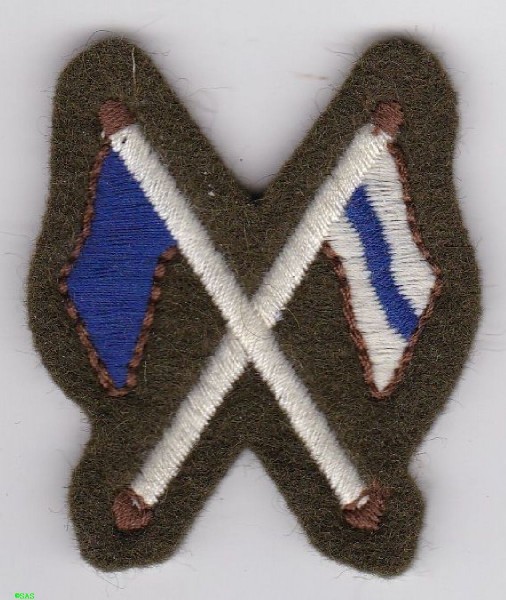 Armabzeichen Regimental Signaller or Instructor  Gurads Division bunt auf grün