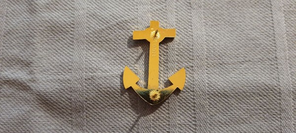 Mützenabzeichen, Navy, klarer Anker, Metall gold