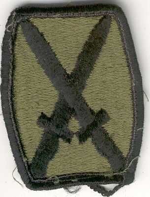 Armabzeichen 10th Infantry Division, tarnfarben ( OD)