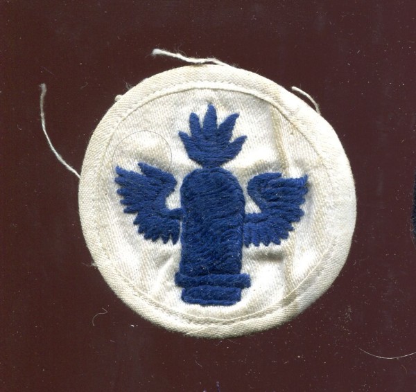 Kriegsmarine Ärmelabzeichen Marineartillerie Mannschaften - blau auf weiß