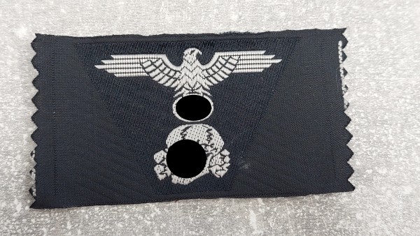 Mützenadler und Totenkopf XX Mannschaften für M43 weiß auf schwarz gewebt