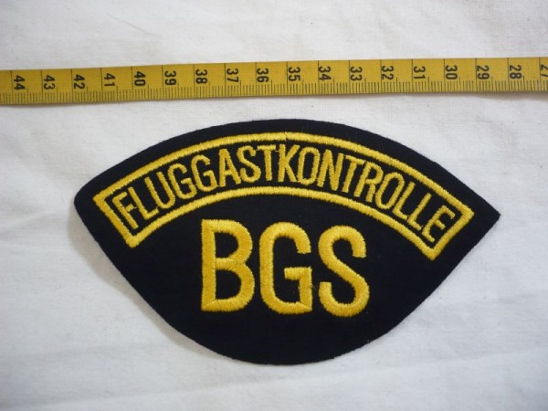 BUND: Armabzeichen BGS Fluggastkontrolle, gelb auf blau maschinengestickt