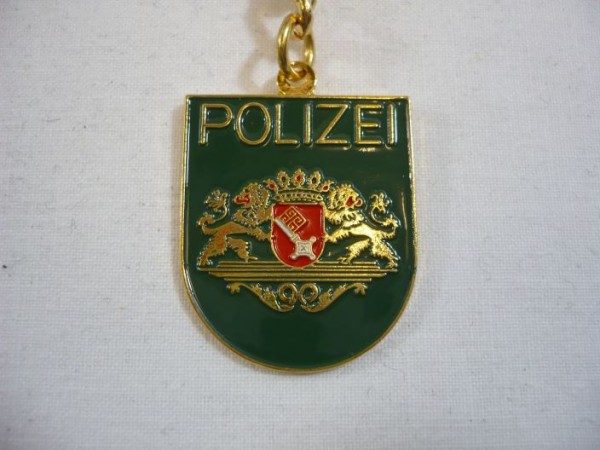 Bremen: Schlüsselanhänger, Polizei Bremen, Metall, wie das Armabzeichen