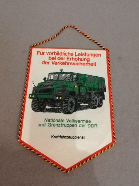 Tischfahne/ Tischwimpel DDR NVA Grenztruppen vorbildliche Leistungen Kraftfahrzeugdienst