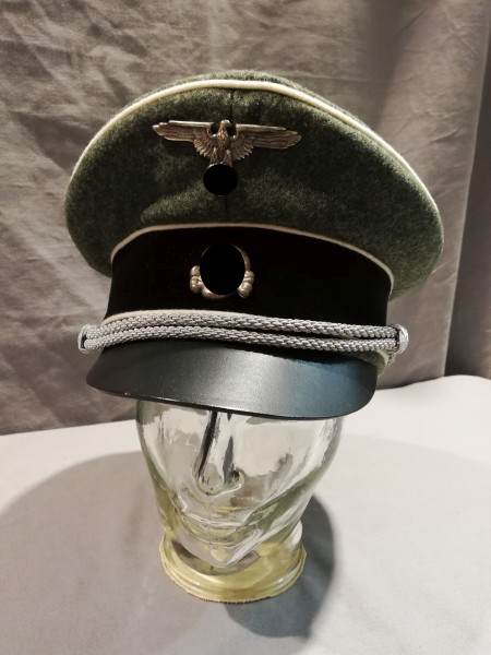 Waffen XX Schirmmütze für Offiziere der Infanterie mit Abzeichen Größe 56