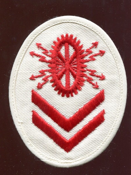 Kriegsmarine Ärmelabzeichen Sonderausbildung Elekrotechnik Lehrgang II - rot auf weiß
