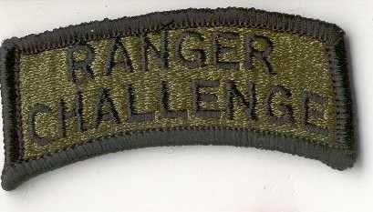 Schriftzug/ Schriftbogen/ Tab, RANGER CHALLENGE, tarnfarben ( OD ) 