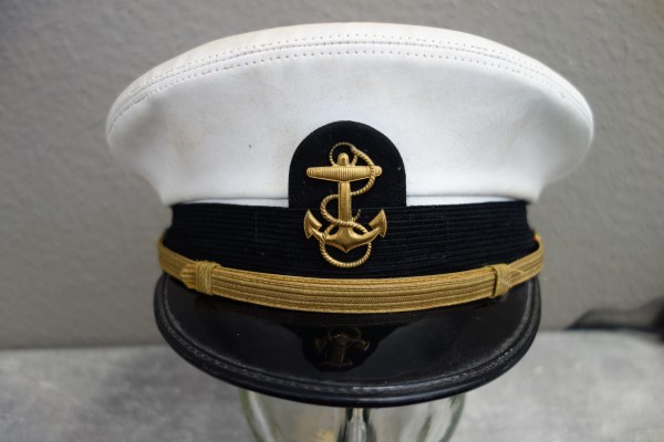 Schirmmütze US Navy Kadett mit Abzeichen weißer Deckel Größe ca.56 1/2
