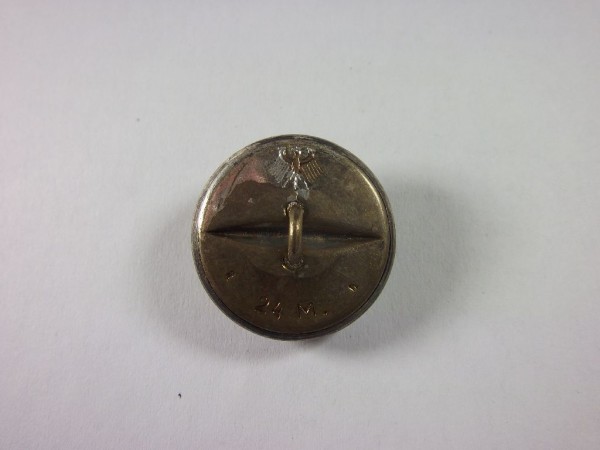 Knopf, 24mm, Kriegsmarine, versilbert, kurze Öse