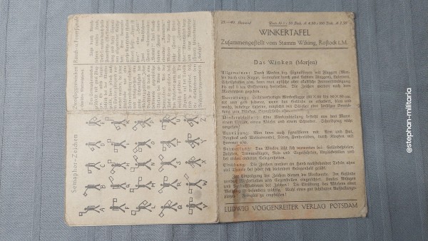 Literatur: Winkertafel - Das Winken (Morsen) 3.Reich Original