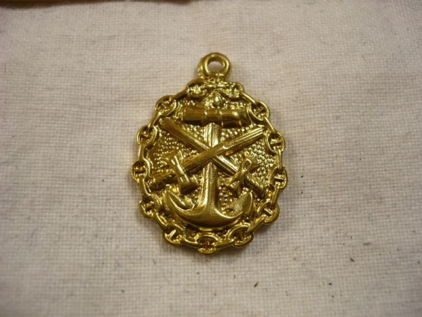 Verwundetenabzeichen für Marineeinheiten in Mattgelb (Gold), Miniatur