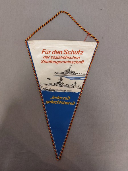 DDR Tischfahne/ Tischwimpel Volksmarine Flottenschule Walter Steffens Für den Schutz der sozialistis