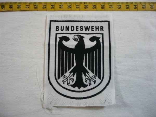 Sporthemden/ Turnhemdenabzeichen Bundesadler schwarz in weiß gewebt
