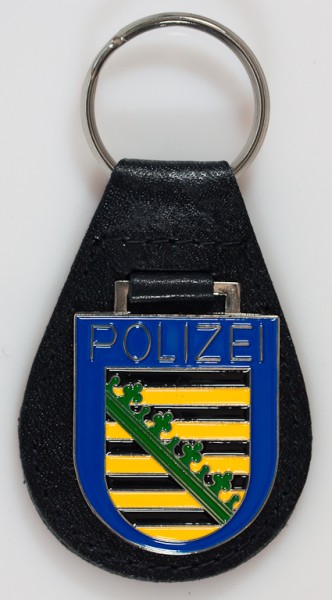 Sachsen: Schlüsselanhänger, Polizei Sachsen, Metall, wie das