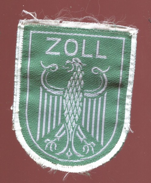 Zoll Armabzeichen alter Art in lurex gewebt 7,5cm x 5,5cm