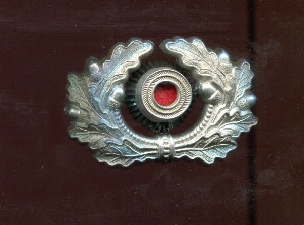 Wehrmacht Heer Mützenkranz mit Kokarde für Schirmmützen - Aluminium