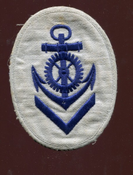 Kriegsmarine Ärmelabzeichen Maschinenobermaat - blau auf weiß