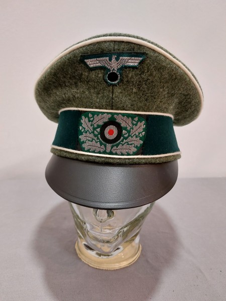 Wehrmacht Heer Schirmmütze alter Art / Knautschmütze Offizier Infanterie mit Abzeichen Größe