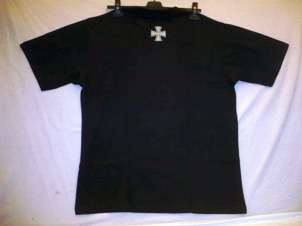 T-Shirt schwarz mit Druck: Balkenkreuz, Größe XXLarge 