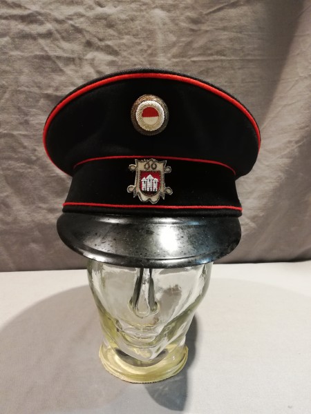 Feuerwehr Salzburg Schirmmütze mit handgestickten Abzeichen Grösse 57 - Muster Kempf