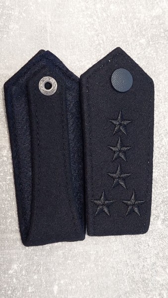 Schulterklappen 5 Sterne schwarz