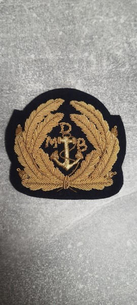 BRD Mützenkranz Deutscher Marine Bund, handgestickt auf blau