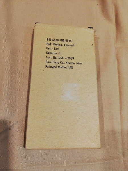 USA Pad Heating Chemical Vietnamzeit gestempelt 1961 - MRE Heater