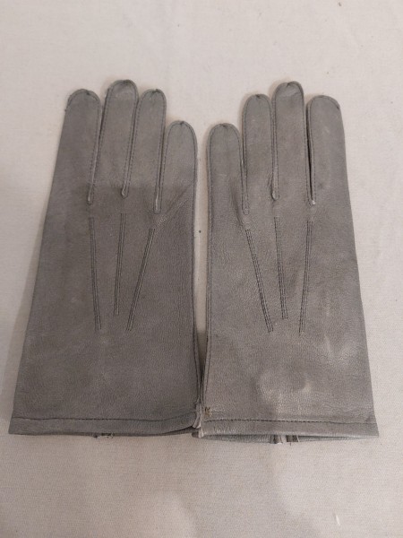 Bundeswehr Handschuhe Fingerhandschuhe Leder grau Größe 9 - Original NEU