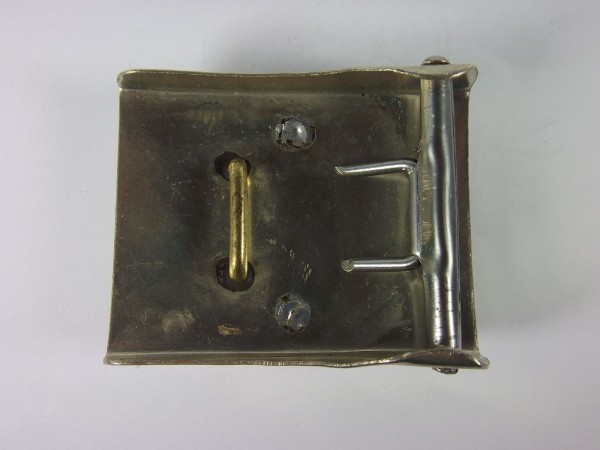 Hessen: Koppelschloß, Polizei Hessen, Messing vernickelt mit silberner Auflage für 45 mm Koppel