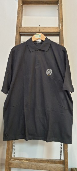 BW Poloshirt Fallschirmjäger Barettabzeichen in schwarz mit Bruststickerei