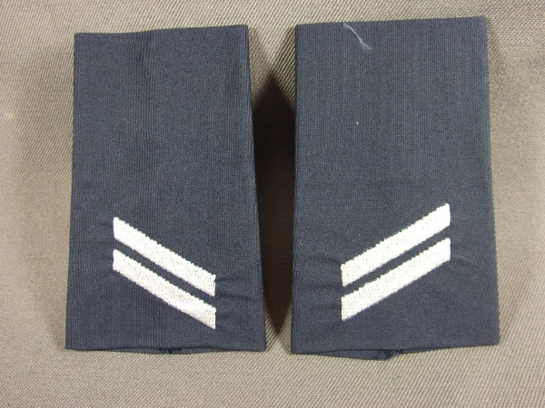 Rangschlaufen Obergefreiter weiß auf blau