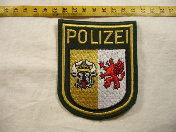 Mecklenburg-Vorpommern: Armabzeichen, Polizei Mecklenburg-Vorpommern, grün, maschinengestickt