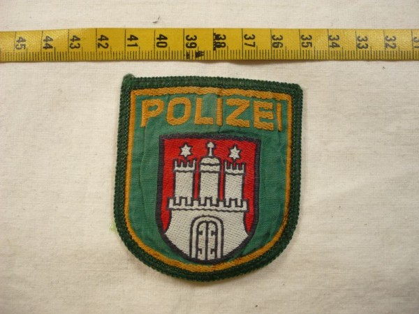 Hamburg: Armabzeichen, Polizei Hamburg, grün, gewebt